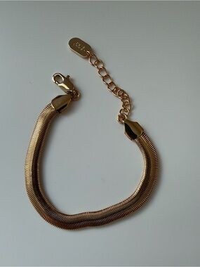 NWOT Jenny Bird Polished Gold Herringbone Chain Bracelet